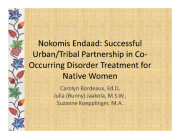 Nokomis Endaad: Successful urban/Tribal Partnership in Co-Occuring Disorder Treatment for Native Women