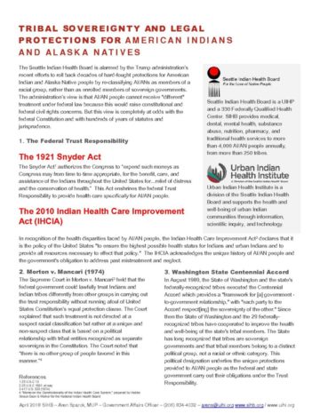 Tribal Sovereignty and Legal Protections for American Indians and Alaska Natives