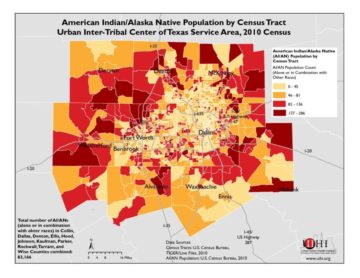 American Indian/Alaska Native Population by Census Tract: Urban Inter-Tribal Center of Texas Service Area, 2010 Census