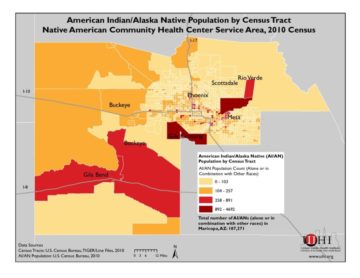 American Indian/Alaska Native Population by Census Tract: Native American Community Health Center Service Area, 2010 Census