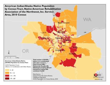 American Indian/Alaska Native Population by Census Tract: Native American Rehabilitation Association of the Northwest, Inc. Service Area, 2010 Census