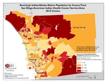American Indian/Alaska Native Population by Census Tract: San Diego American Indian Health Center Service Area, 2010 Census