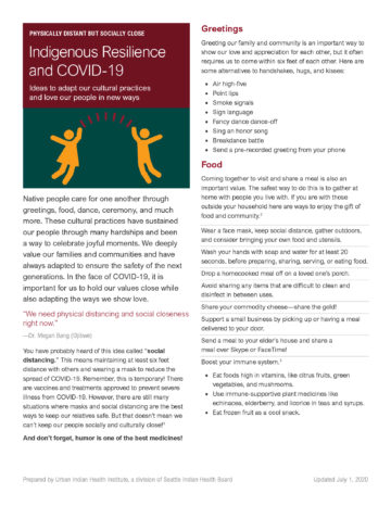 Physically Distant but Socially Close: Indigenous Resilience and COVID-19