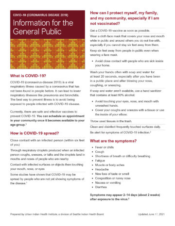 COVID-19 Information for General Public