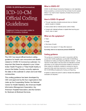 COVID-19: ICD-10-CM Official Coding Guidelines