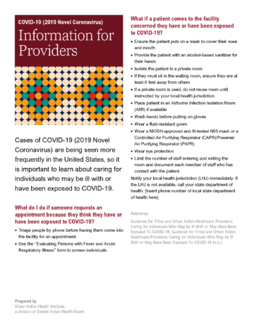 COVID-19 Information for Providers