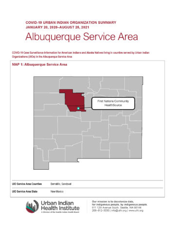 Urban Indian Organization COVID-19 Surveillance Report, Albuquerque Service Area