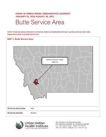Urban Indian Organization COVID-19 Surveillance Report, Butte Service Area