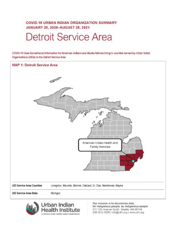 Urban Indian Organization COVID-19 Surveillance Report, Detroit Service Area