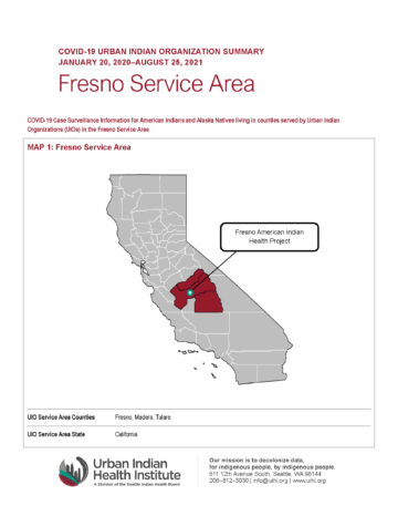 Urban Indian Organization COVID-19 Surveillance Report, Fresno Service Area