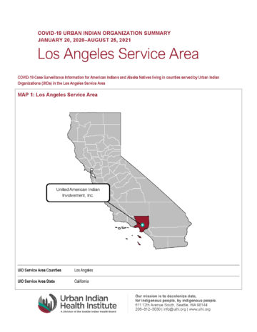 Urban Indian Organization COVID-19 Surveillance Report, Los Angeles Service Area