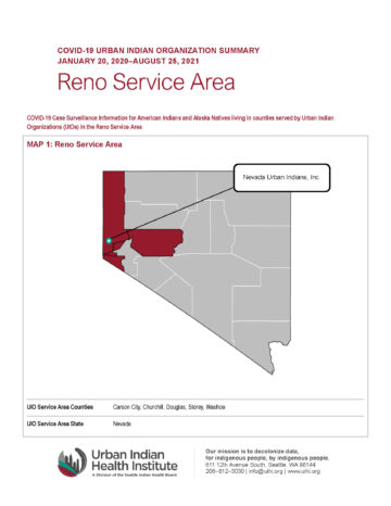 Urban Indian Organization COVID-19 Surveillance Report, Reno Service Area