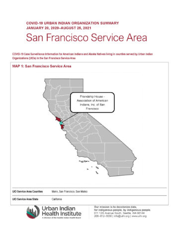 Urban Indian Organization COVID-19 Surveillance Report, San Francisco Service Area