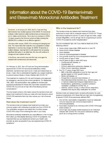 Information about the COVID-19 Bamlanivimab and Etesevimab Monoclonal Antibodies Treatment