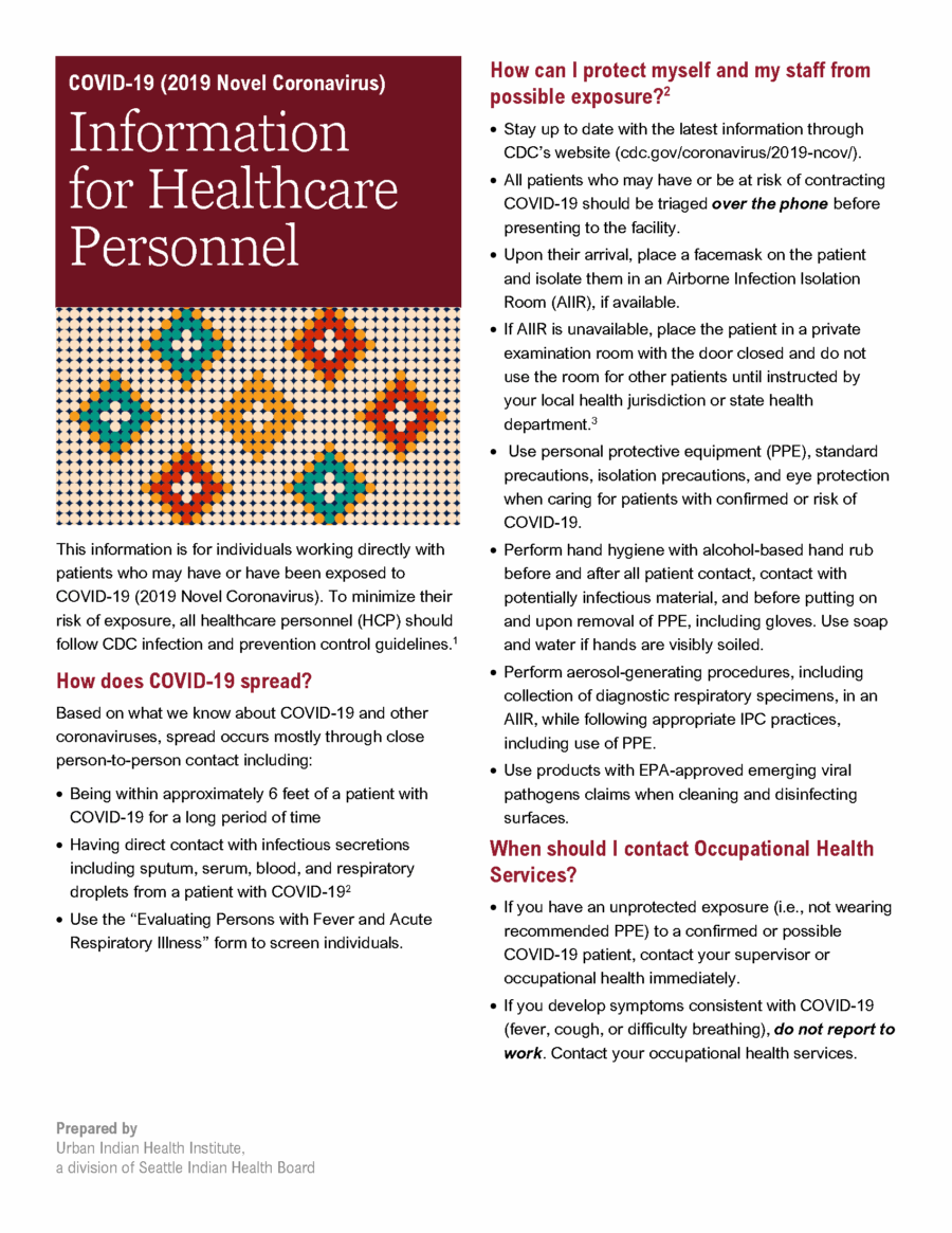 COVID-19 Information for Healthcare Personnel