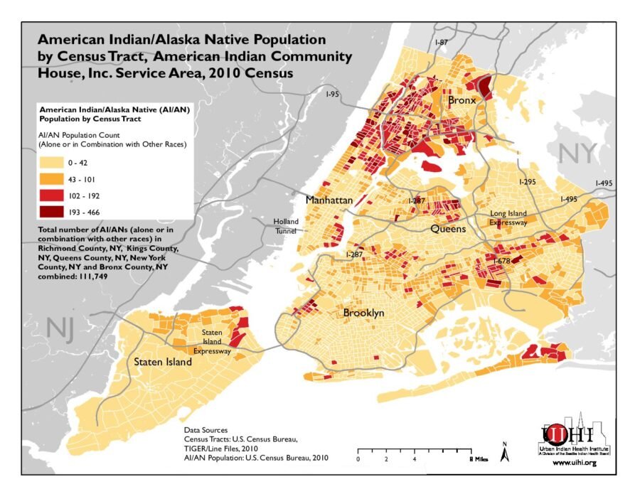 American Indian/Alaska Native Population by Census Tract: American Indian Community House, Inc. Service Area, 2010 Census