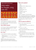 COVID-19 Information for People Living with HIV