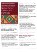 *Updated* COVID-19 Information for Native Cancer Patients and Survivors