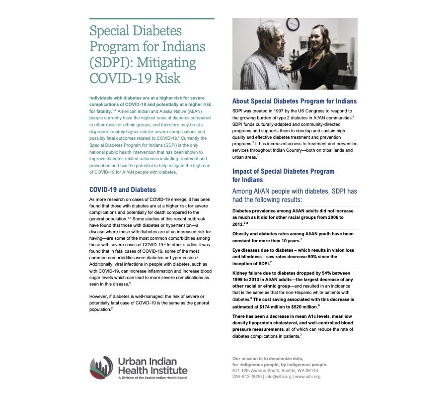 *Updated* Special Diabetes Program for Indians (SDPI): Mitigating COVID-19 Risk