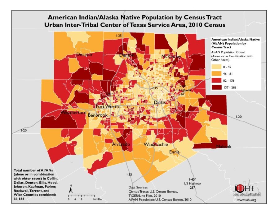 American Indian/Alaska Native Population by Census Tract: Urban Inter-Tribal Center of Texas Service Area, 2010 Census